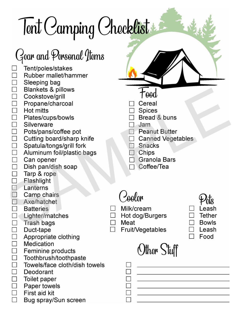 Picture of: Tent Camping Checklist