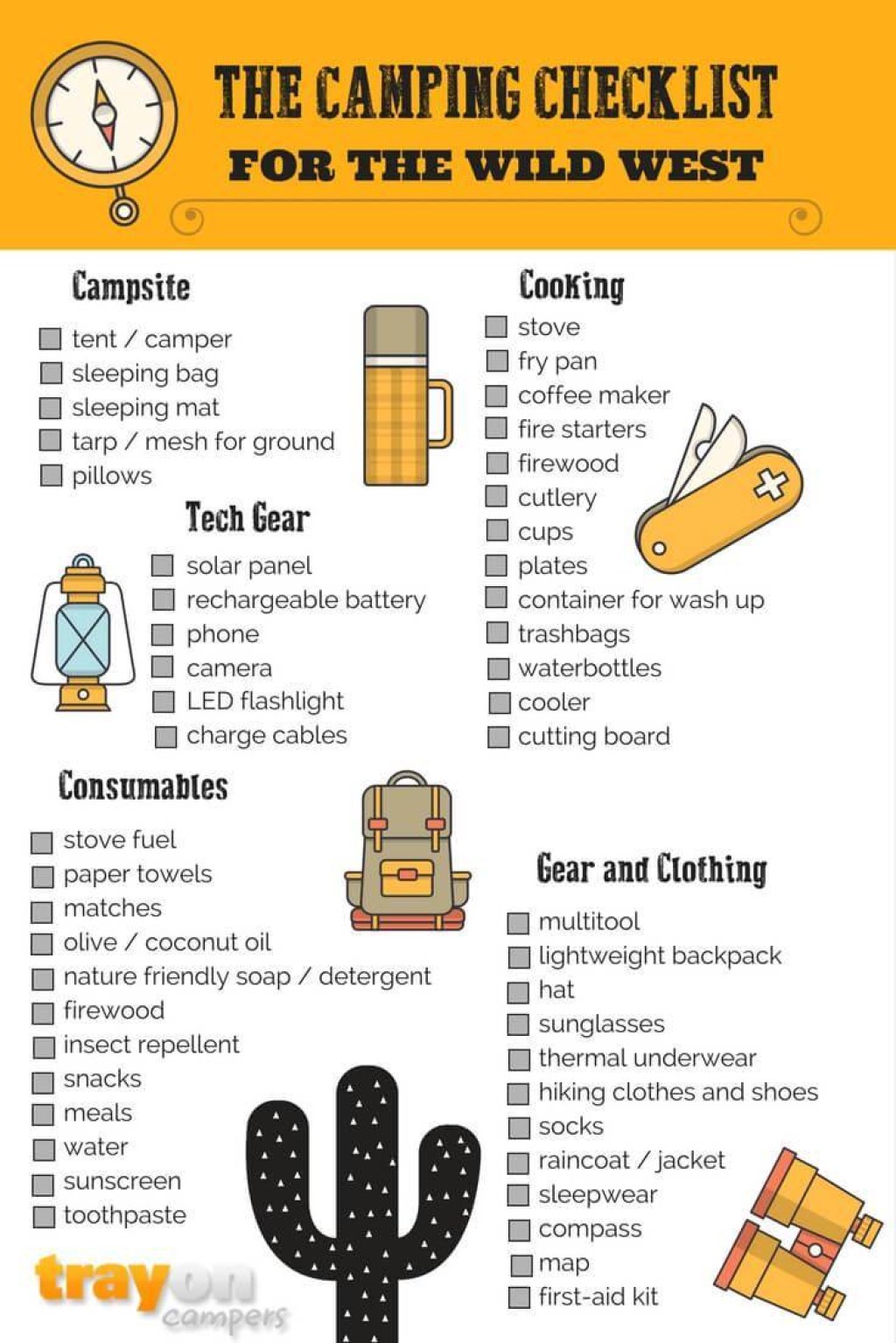 Picture of: The Camping Essentials Checklist For The Wild West – Trayon Campers